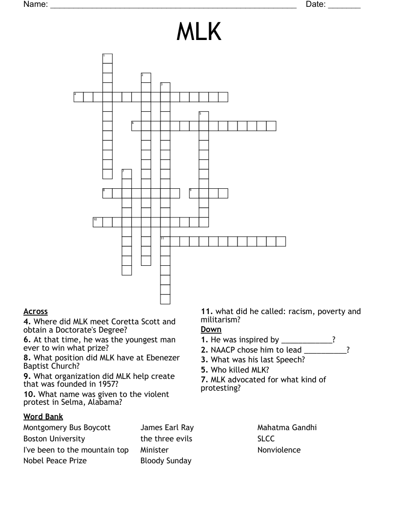 MLK Crossword