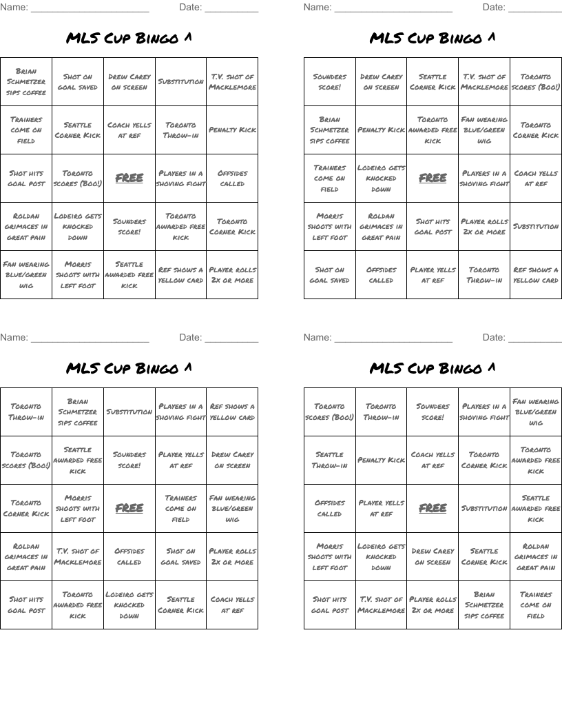 MLS Cup Bingo ^