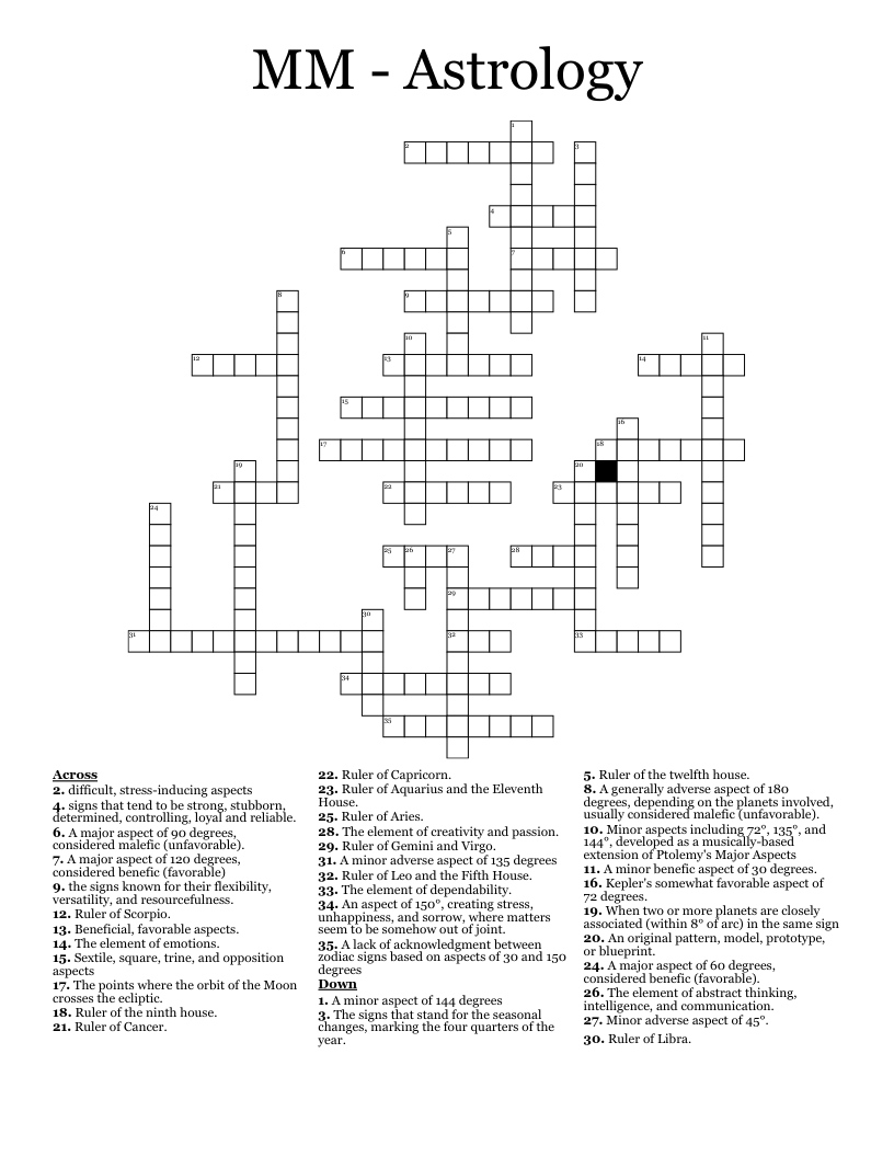 MM - Astrology Crossword