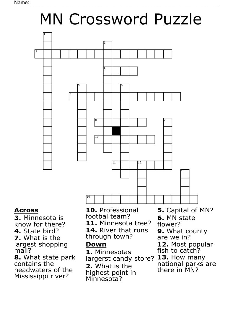 MN Crossword Puzzle