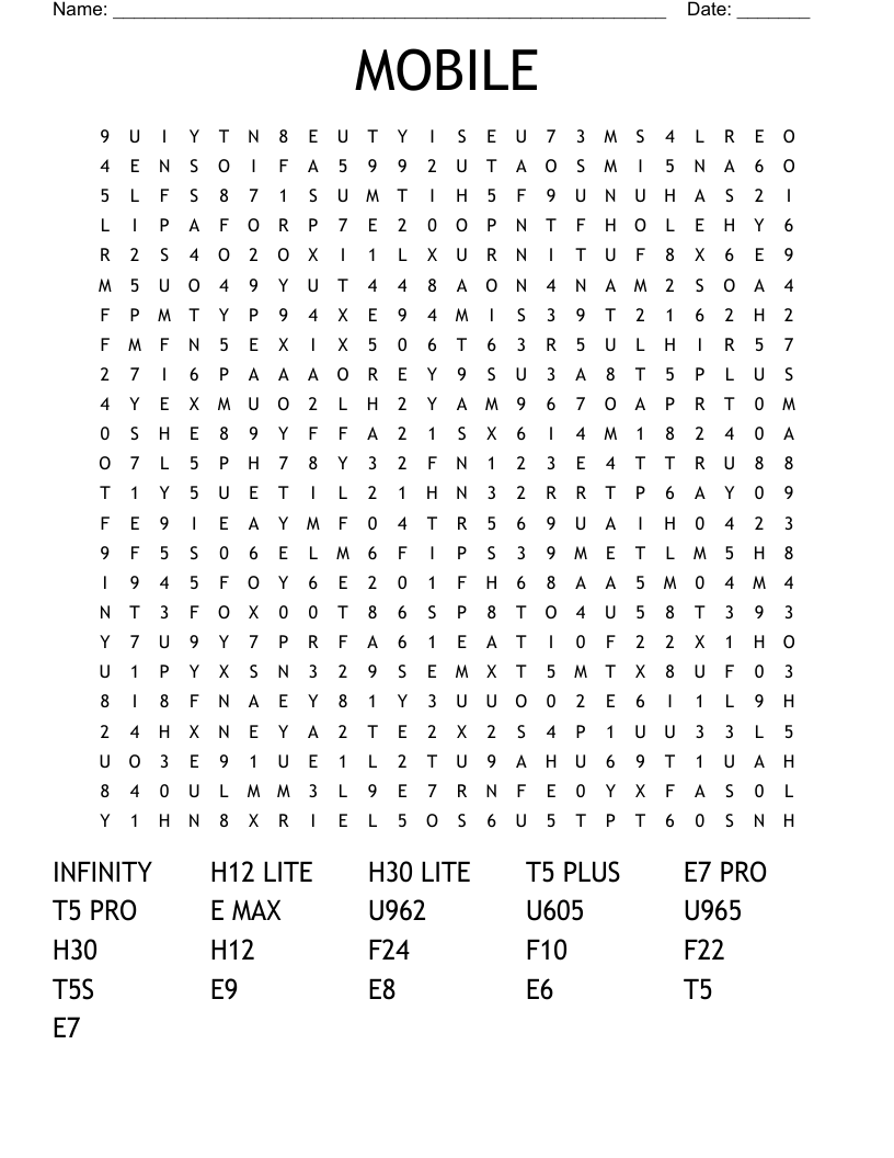 MOBILE Word Search