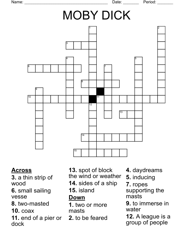 MOBY DICK Crossword