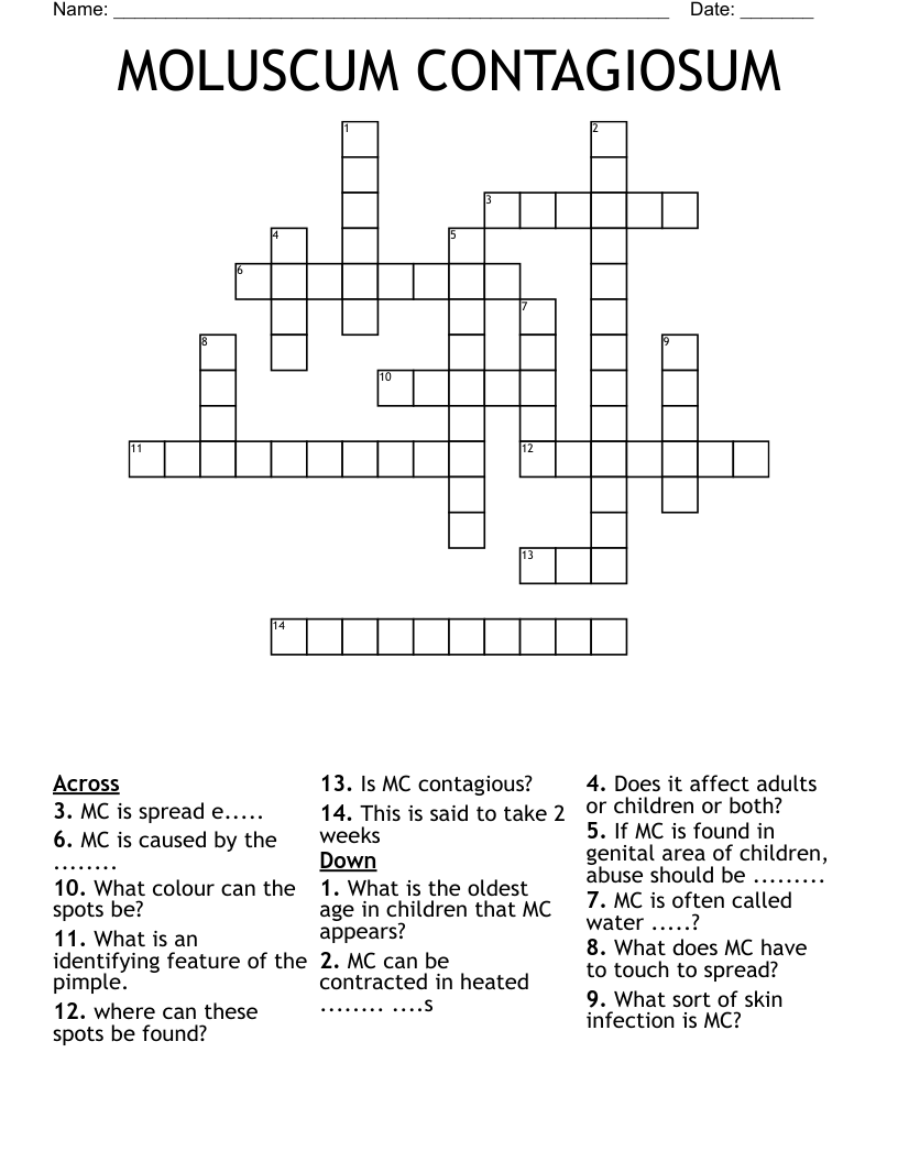 MOLUSCUM CONTAGIOSUM Crossword
