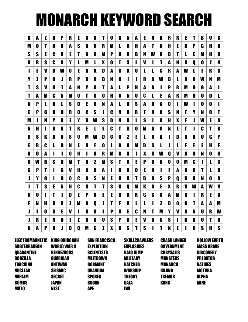 MONARCH KEYWORD SEARCH