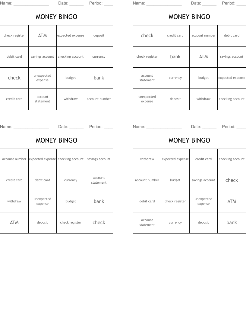 MONEY BINGO 
