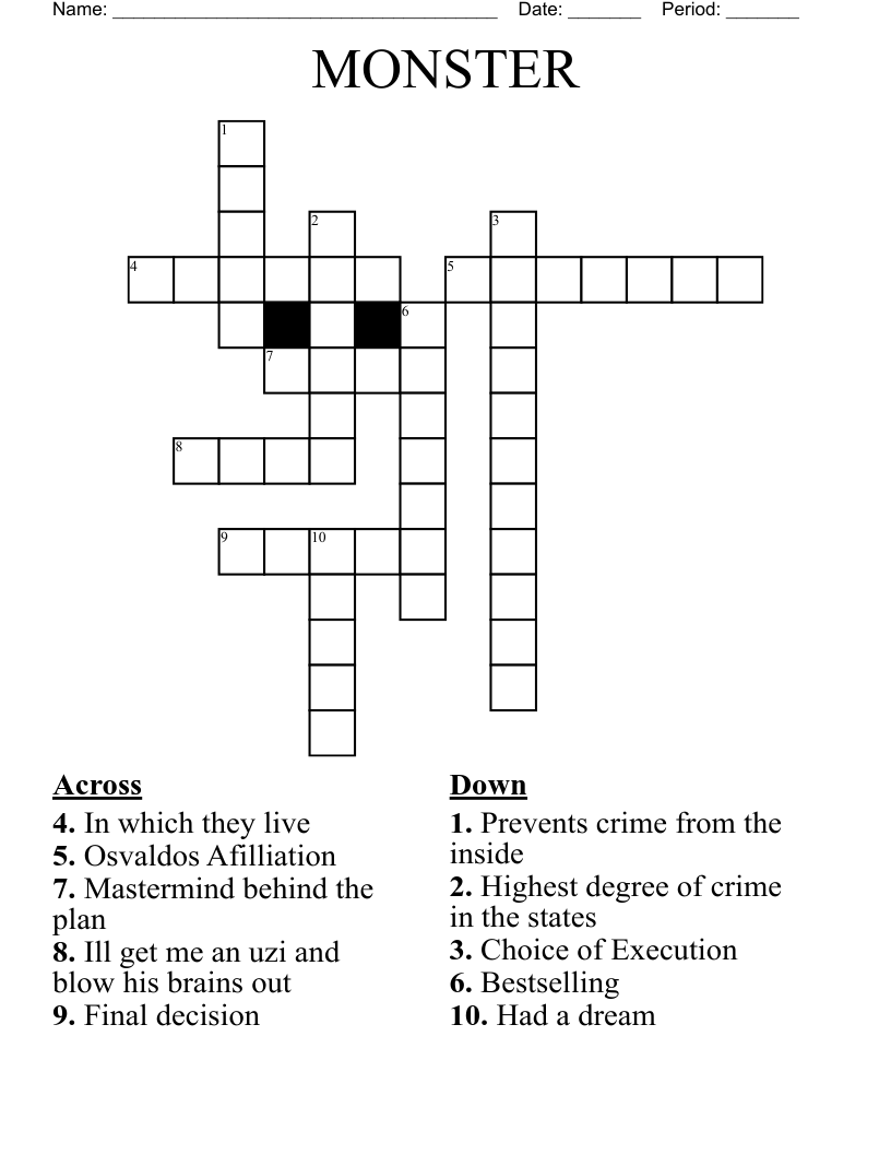 MONSTER Crossword