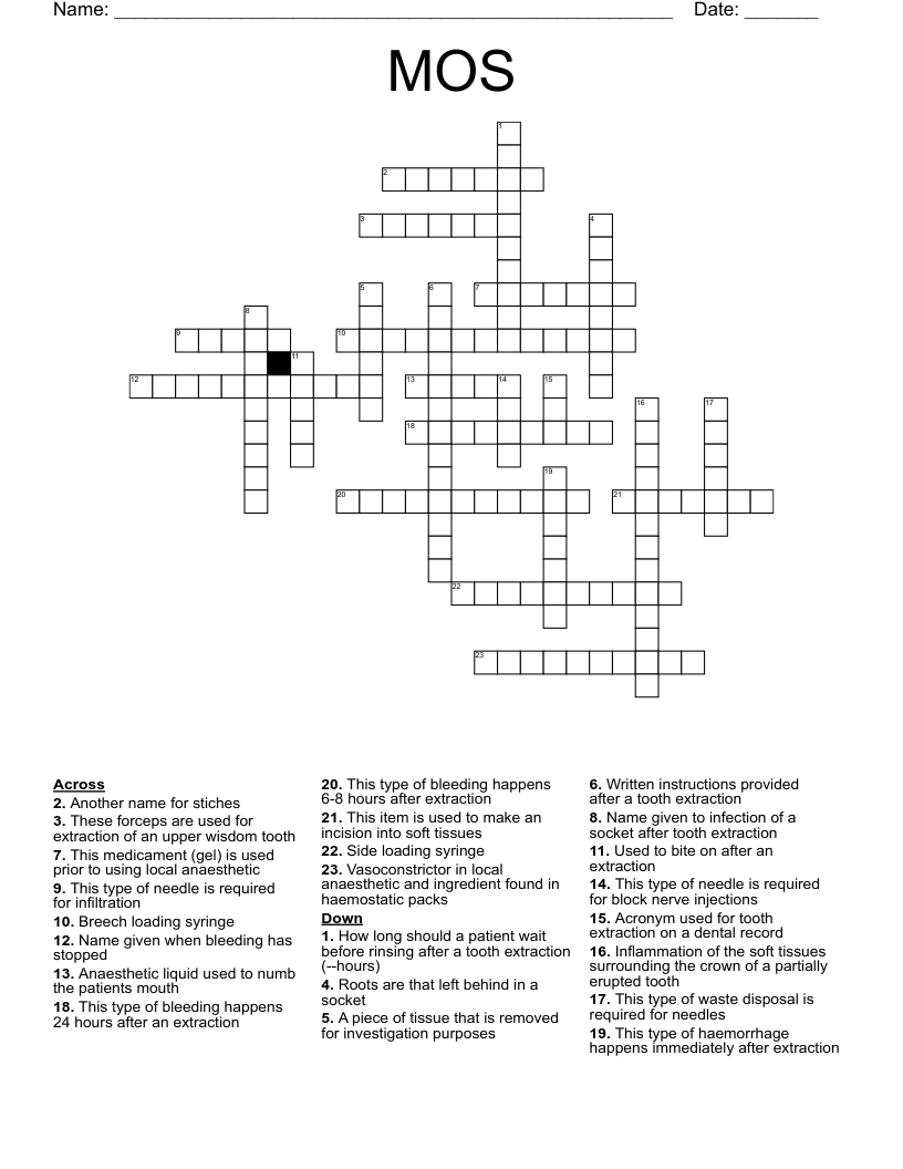 MOS Crossword