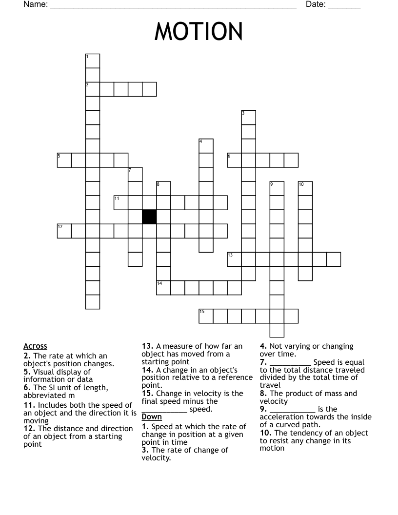 MOTION Crossword