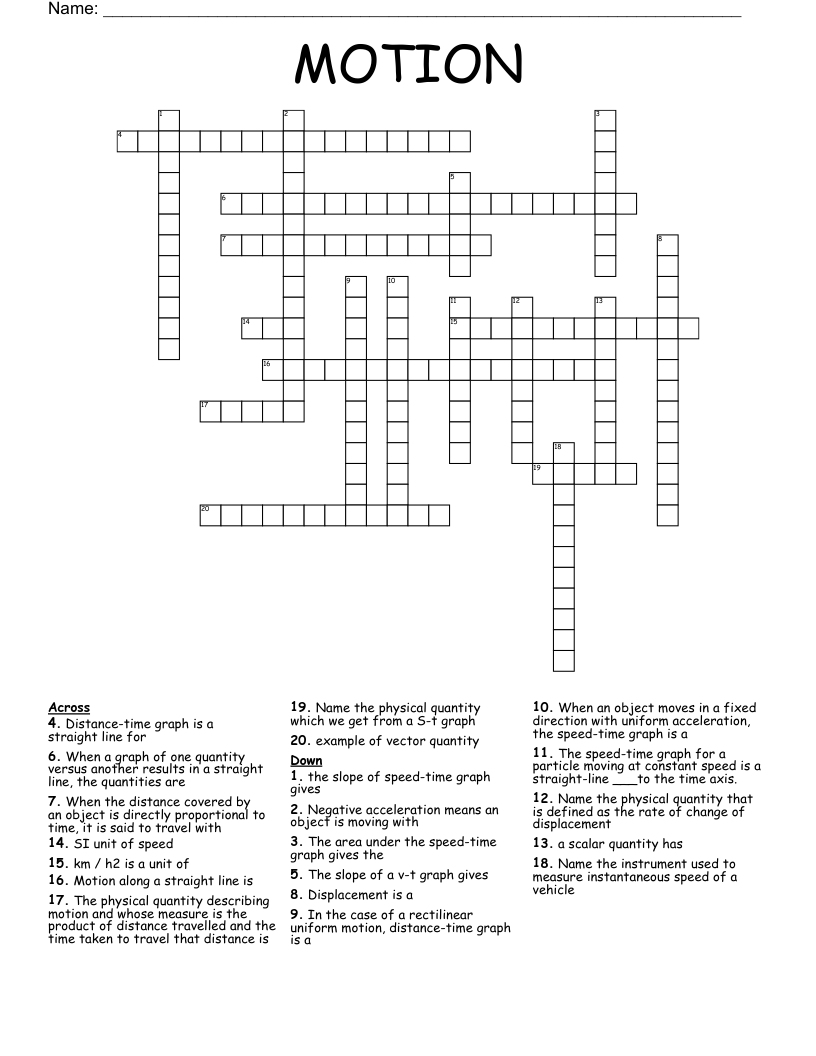 MOTION Crossword