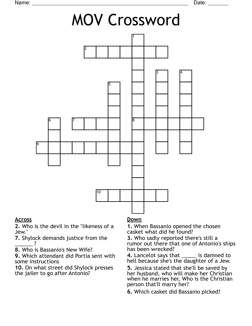 MOV Crossword
