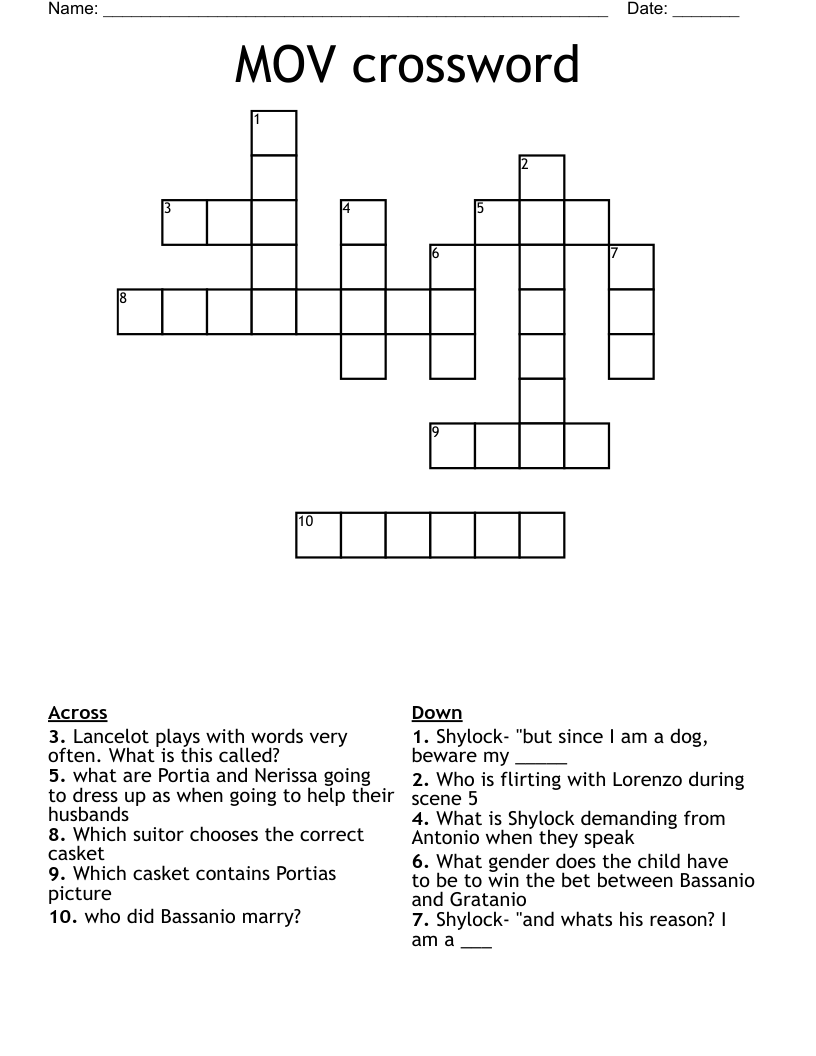 MOV crossword