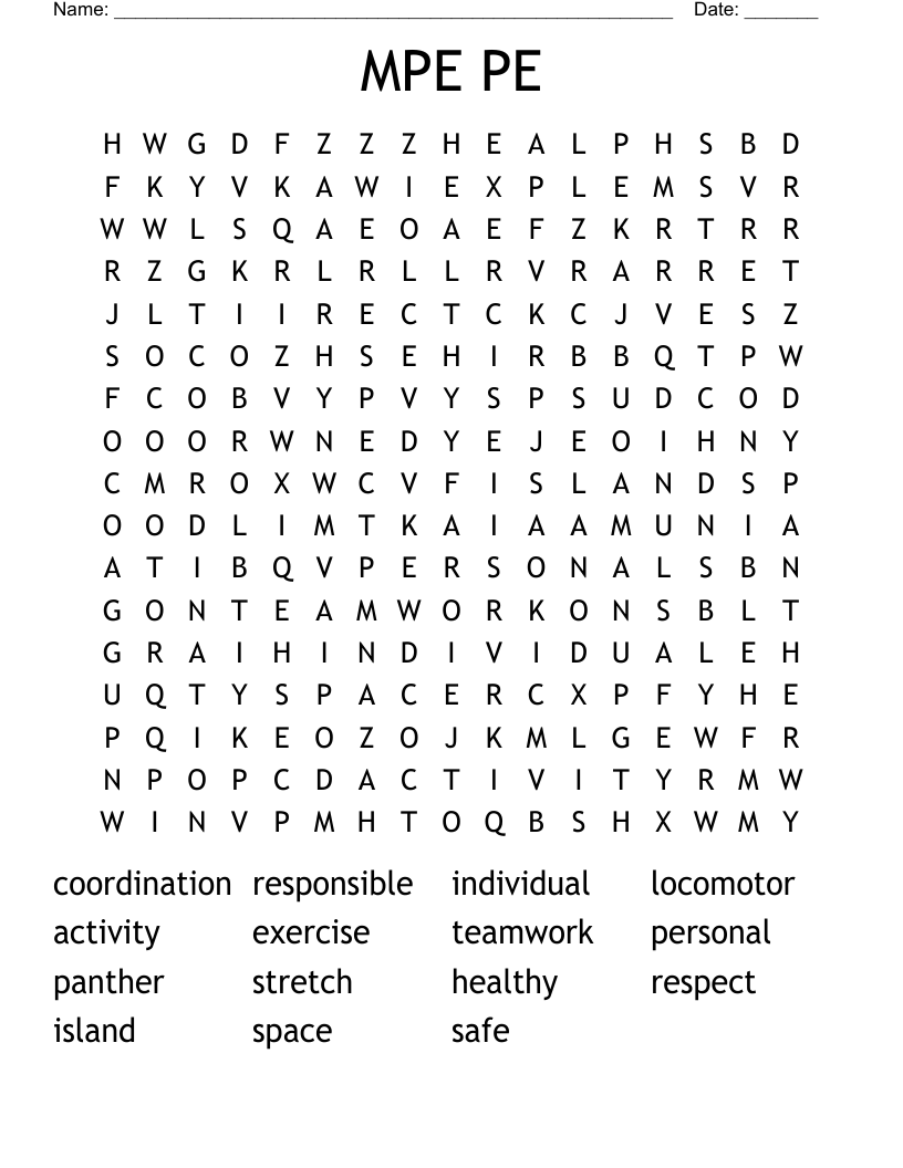 MPE   PE  Word Search