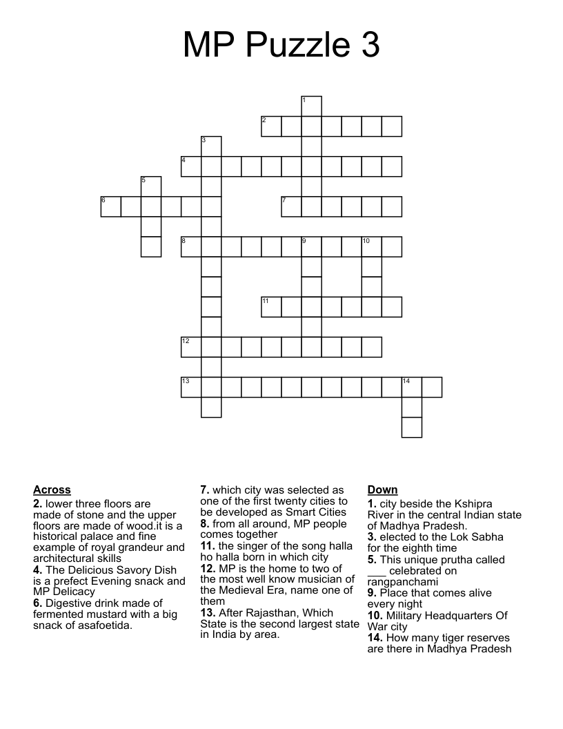 MP Puzzle 3 Crossword