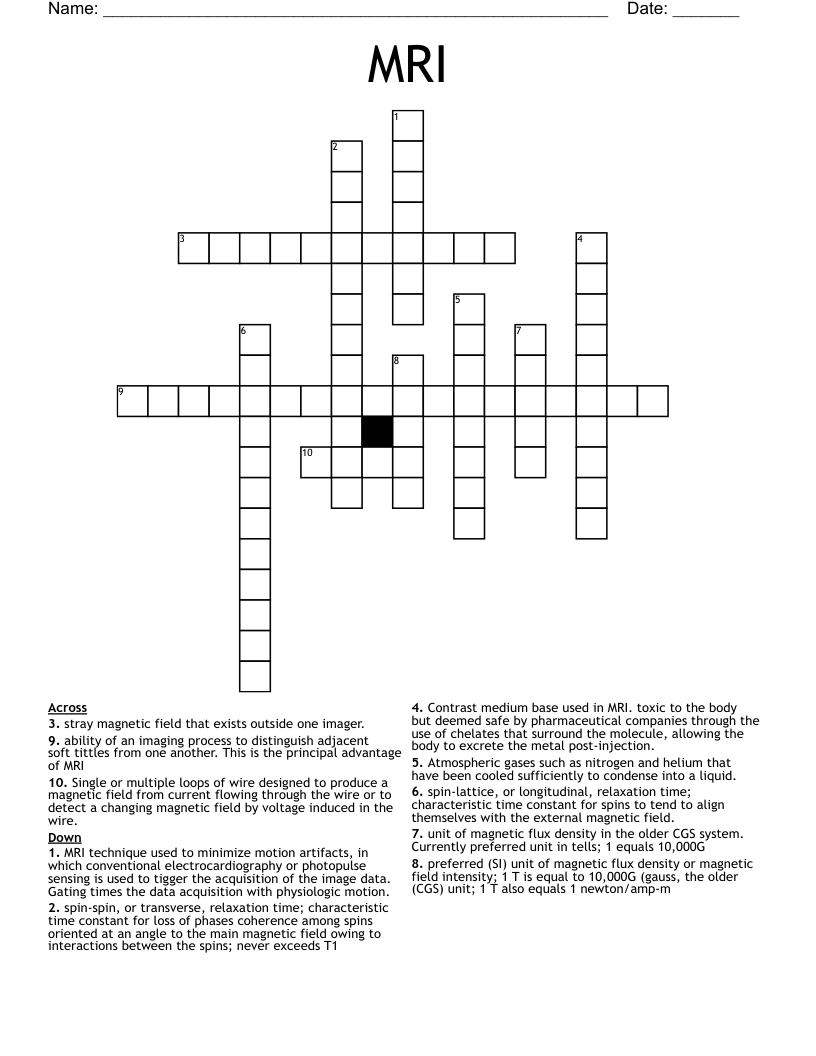 MRI Crossword