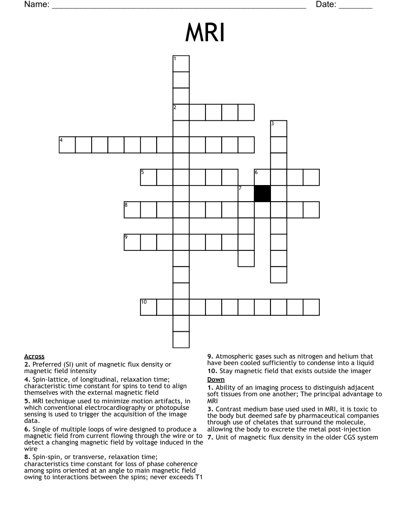 MRI Crossword