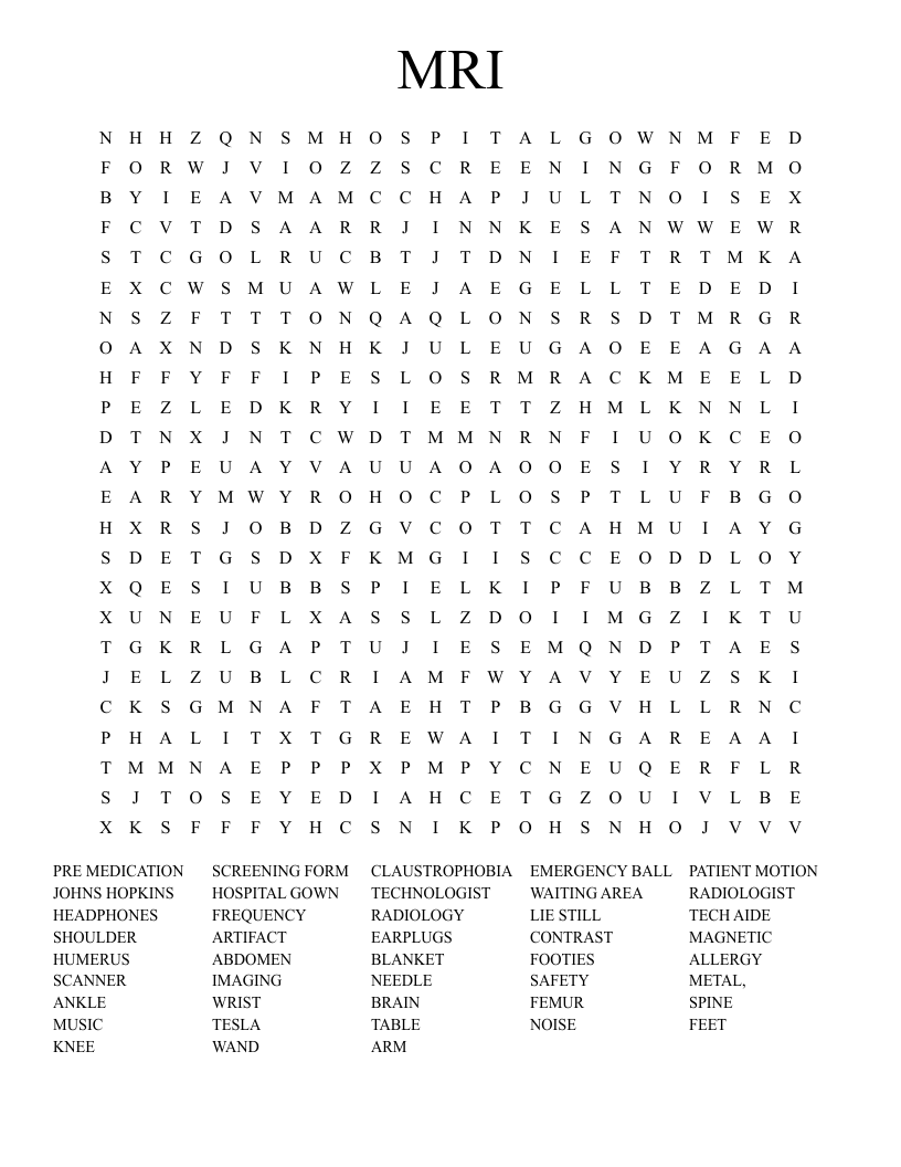 MRI Word Search