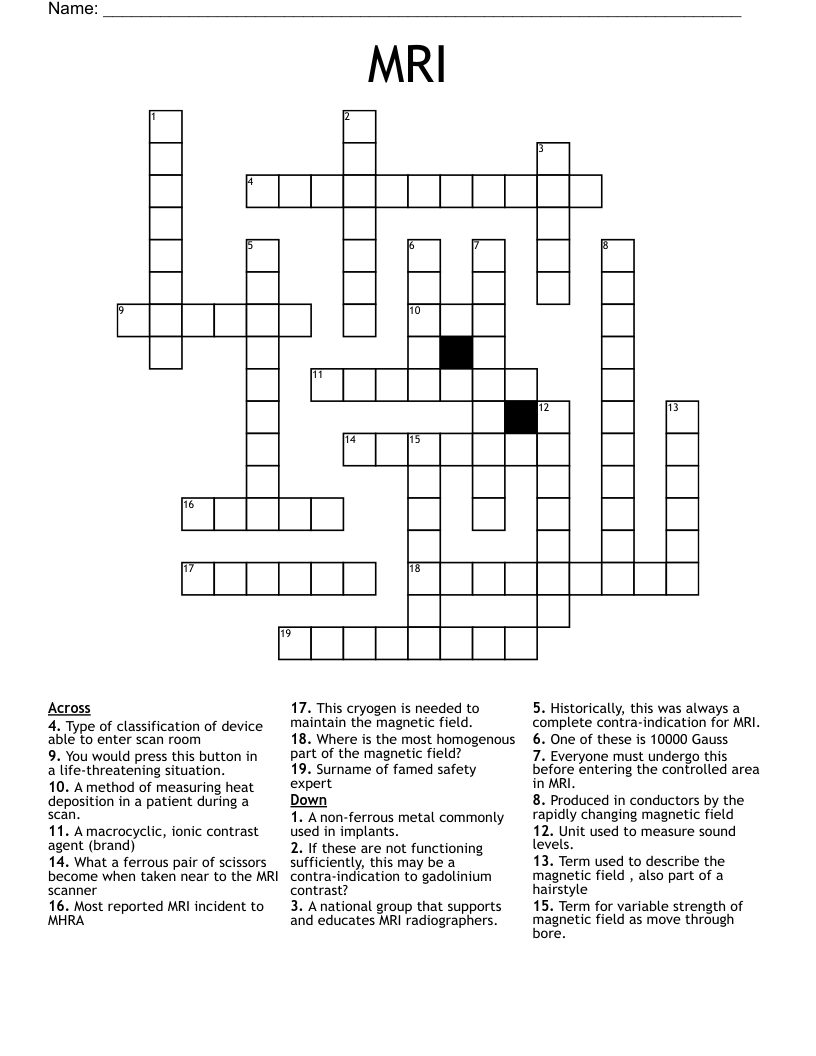 MRI Crossword