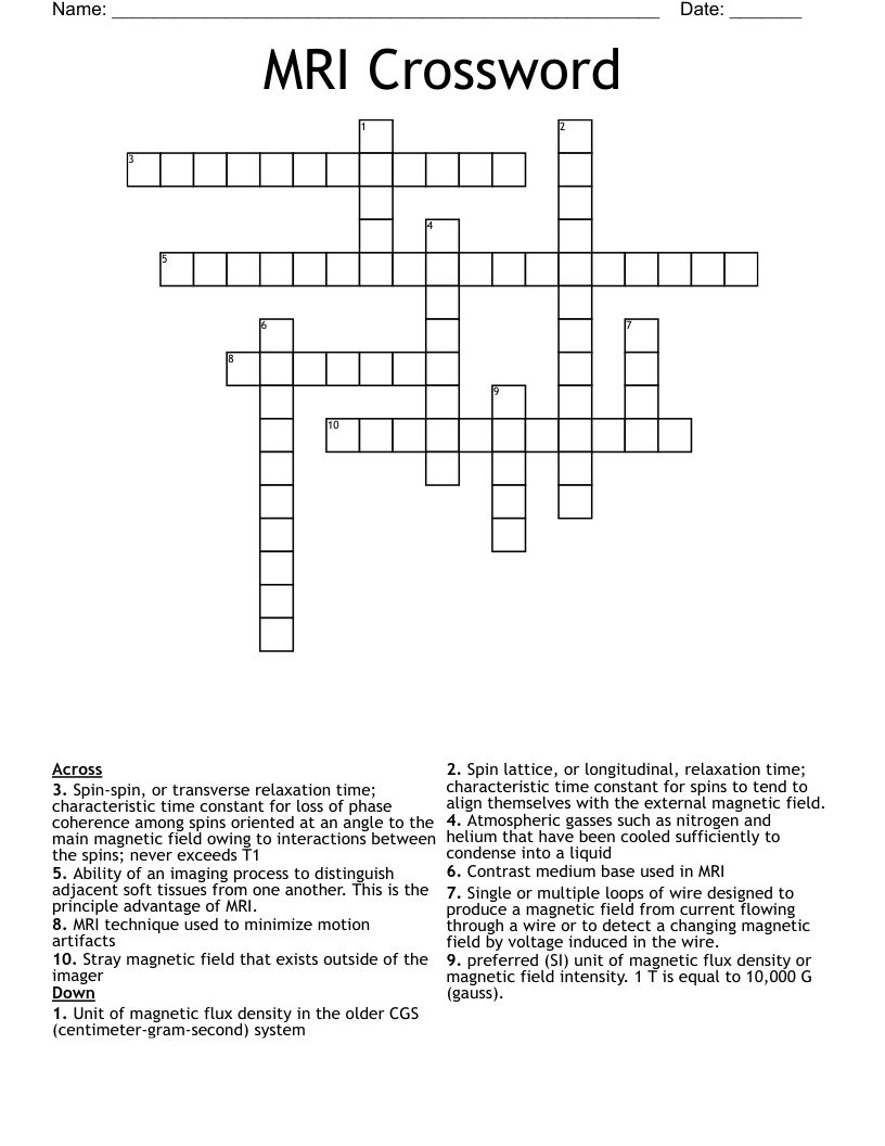 MRI Crossword
