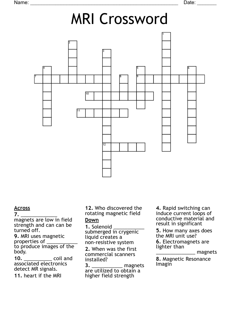 MRI Crossword