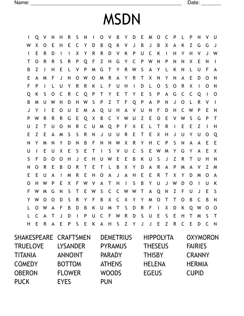 MSDN Word Search