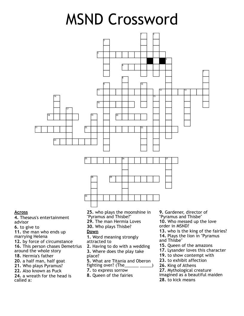 MSND Crossword