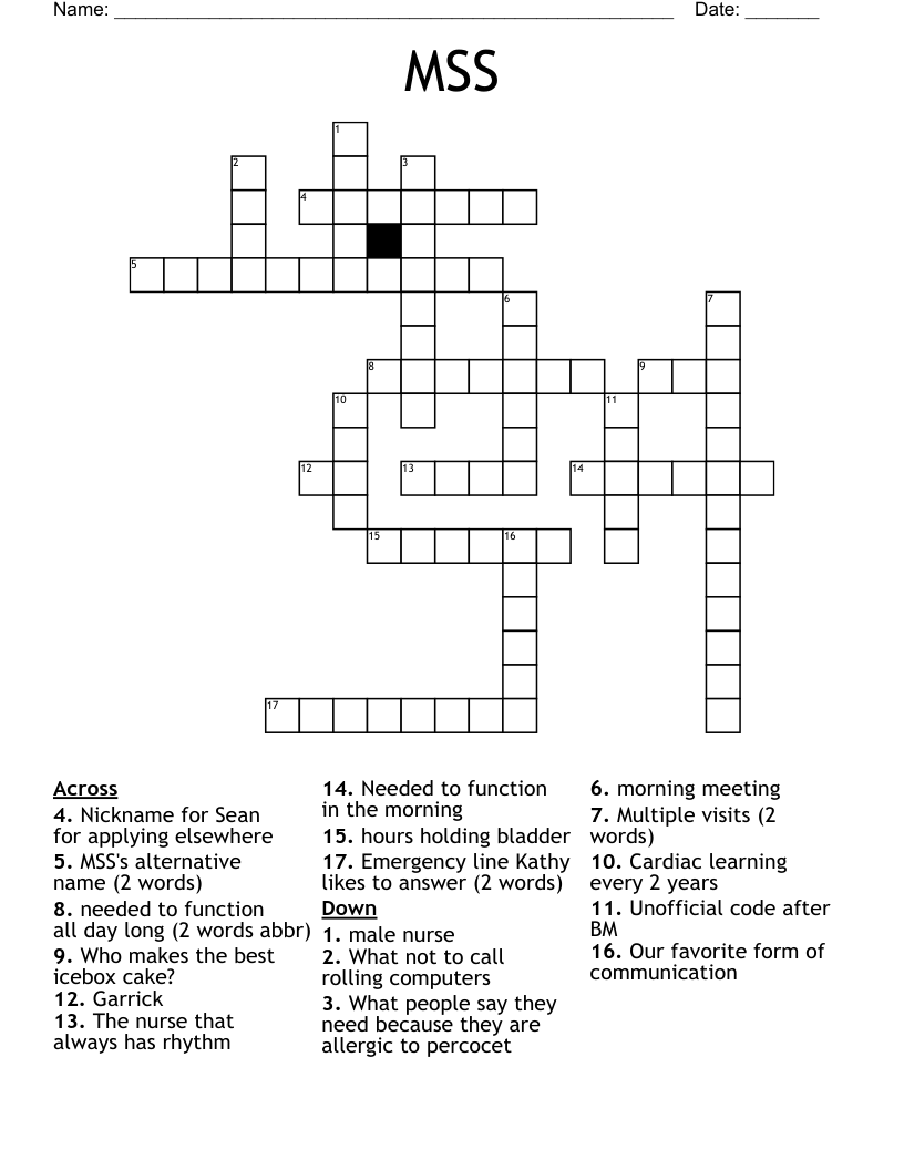 MSS Crossword