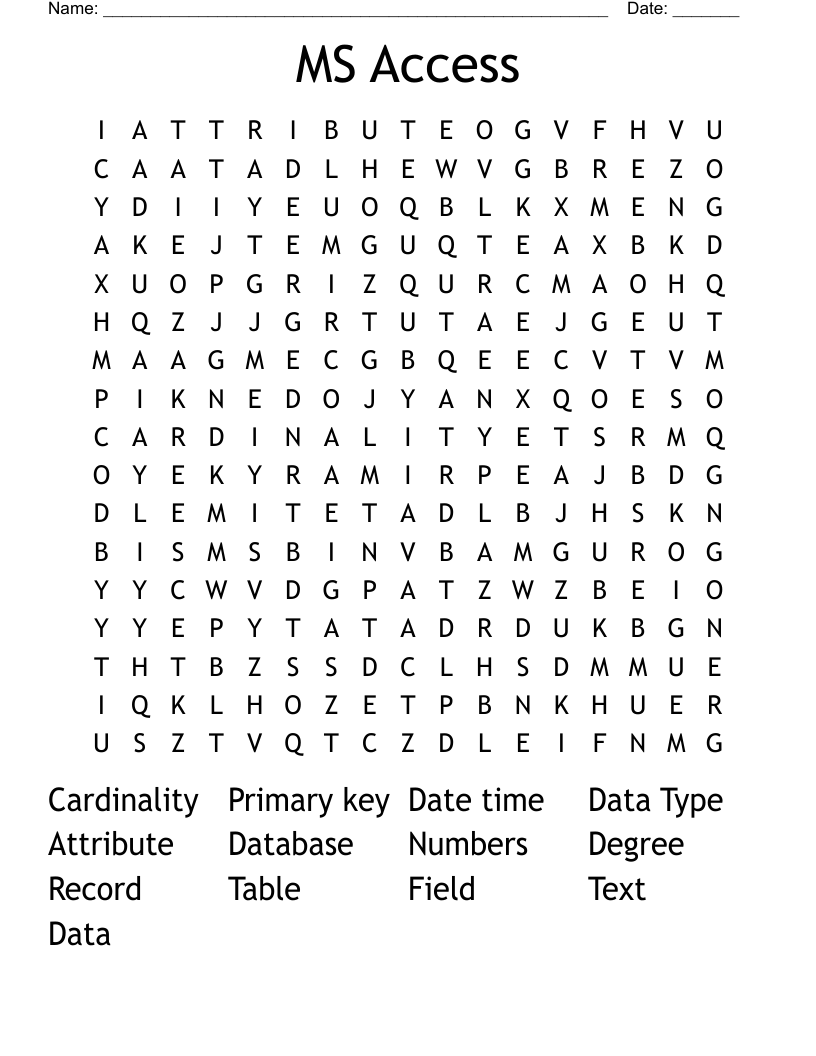 MS Access Word Search