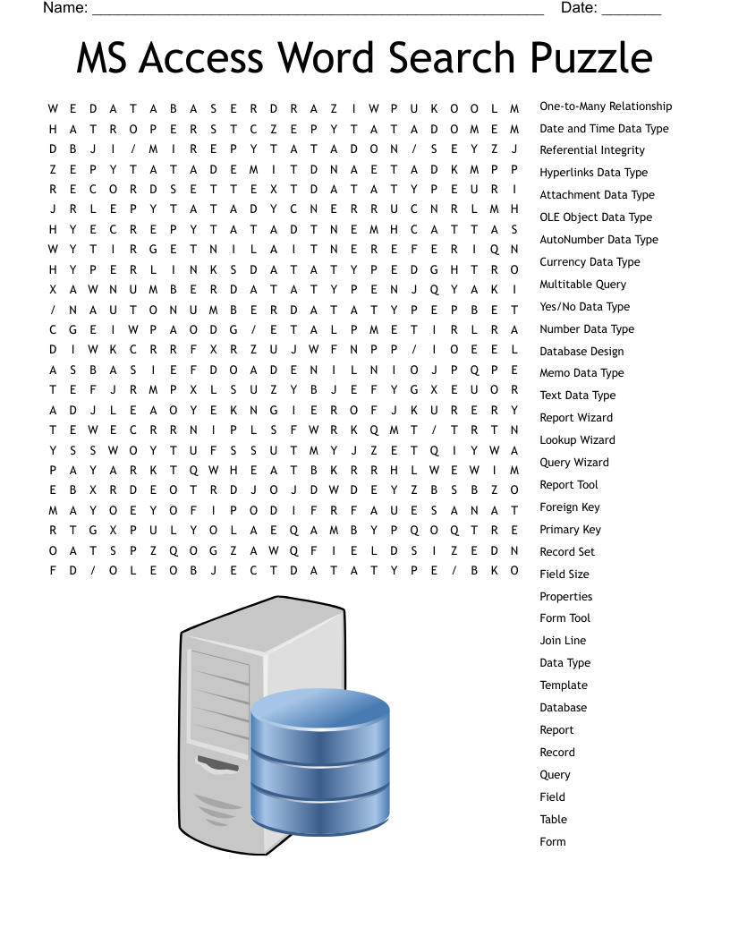 MS Access Word Search Puzzle