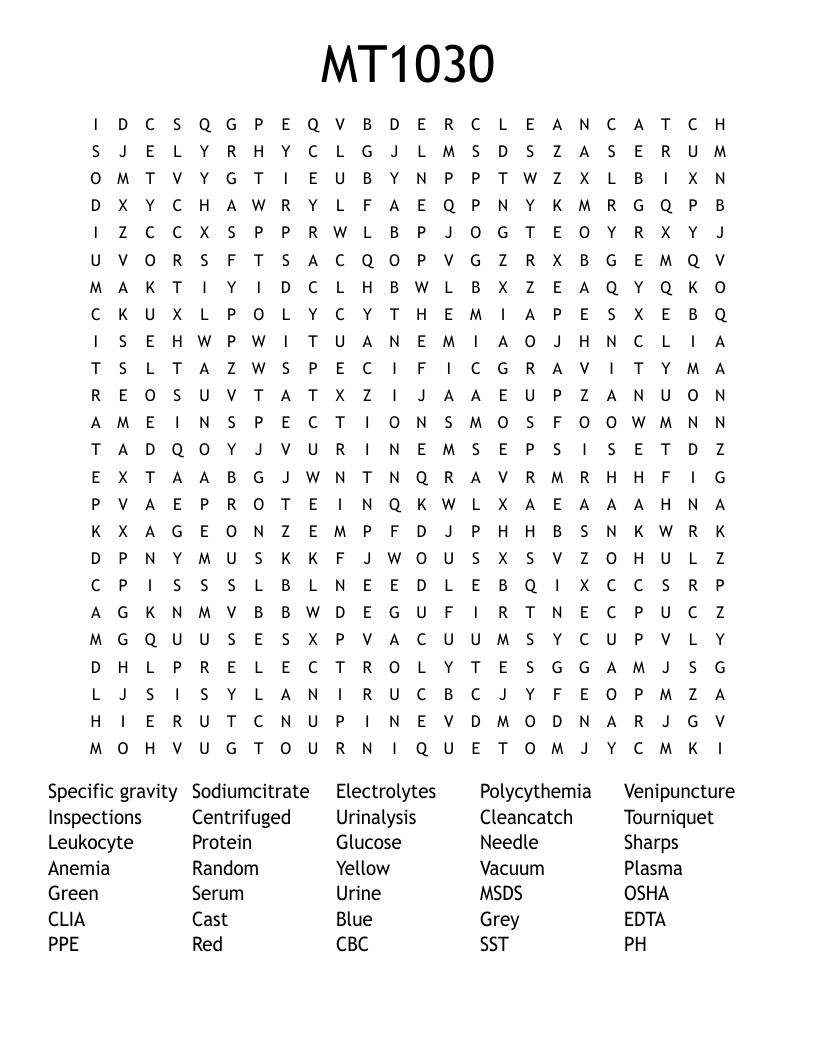 MT1030 Word Search