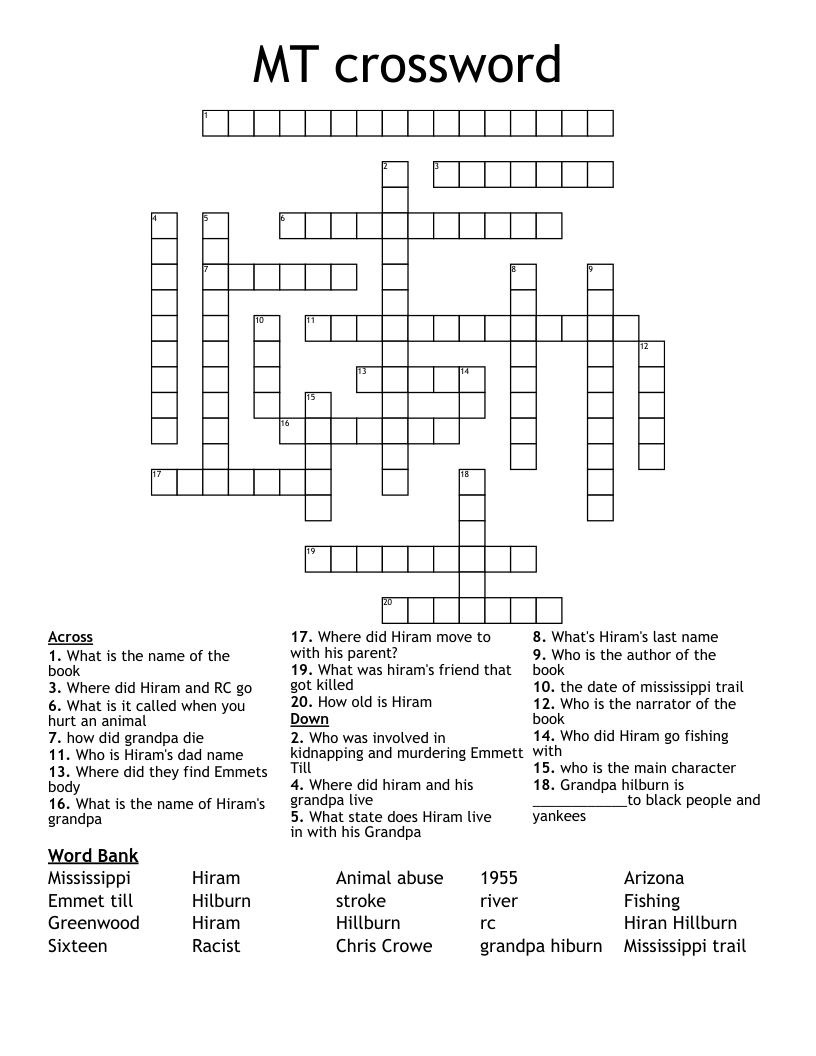 MT crossword