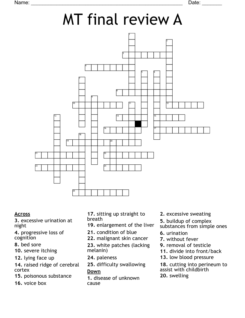 MT final review A Crossword