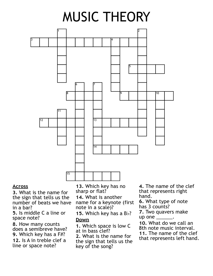 MUSIC THEORY Crossword