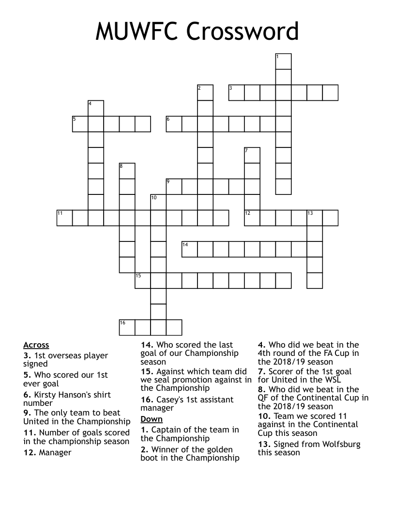 MUWFC Crossword
