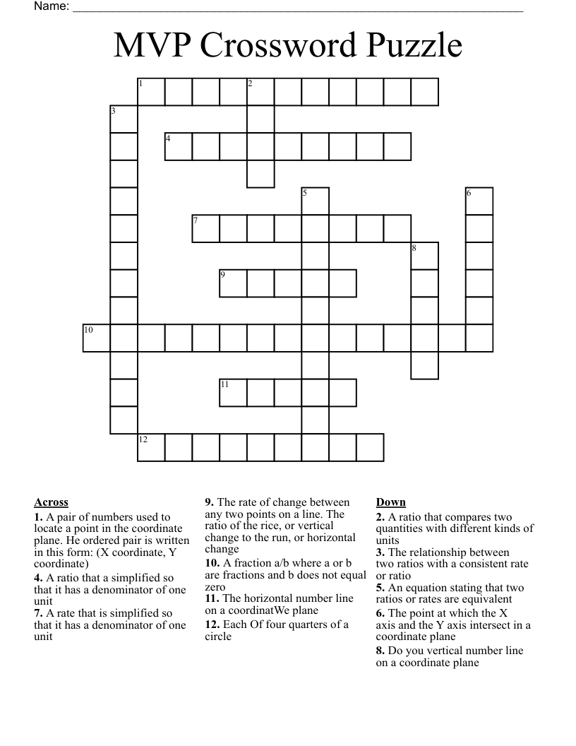 MVP Crossword Puzzle