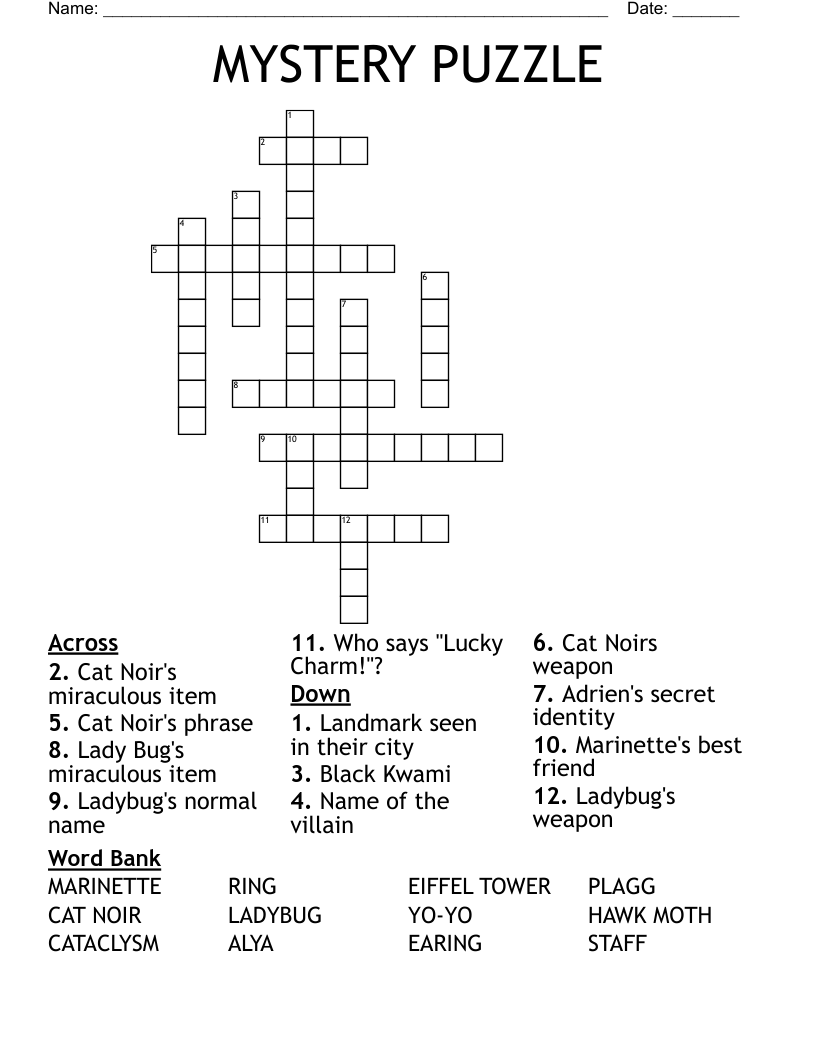 MYSTERY PUZZLE Crossword