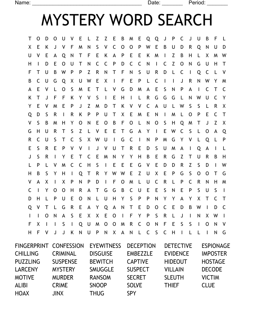MYSTERY WORD SEARCH