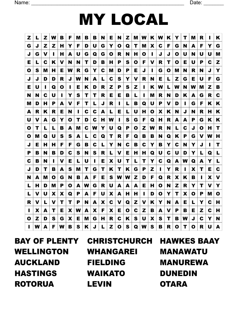 MY LOCAL Word Search