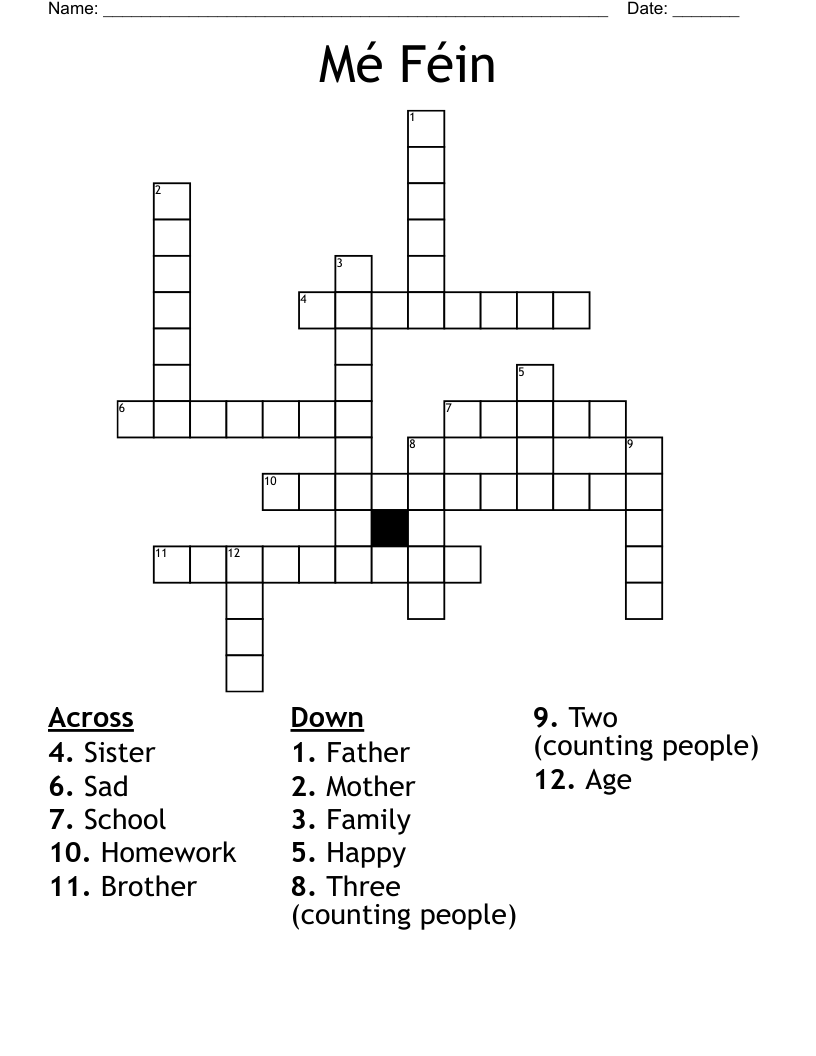 Mé Féin Crossword