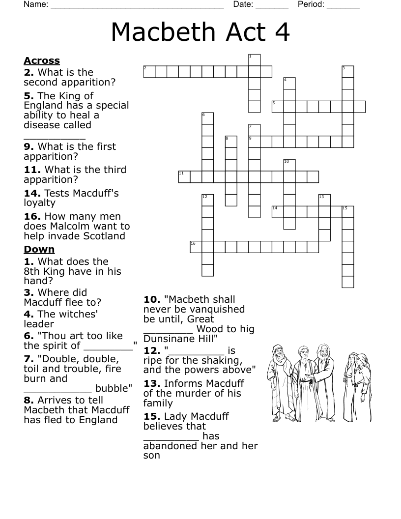 Macbeth Act 4 Crossword