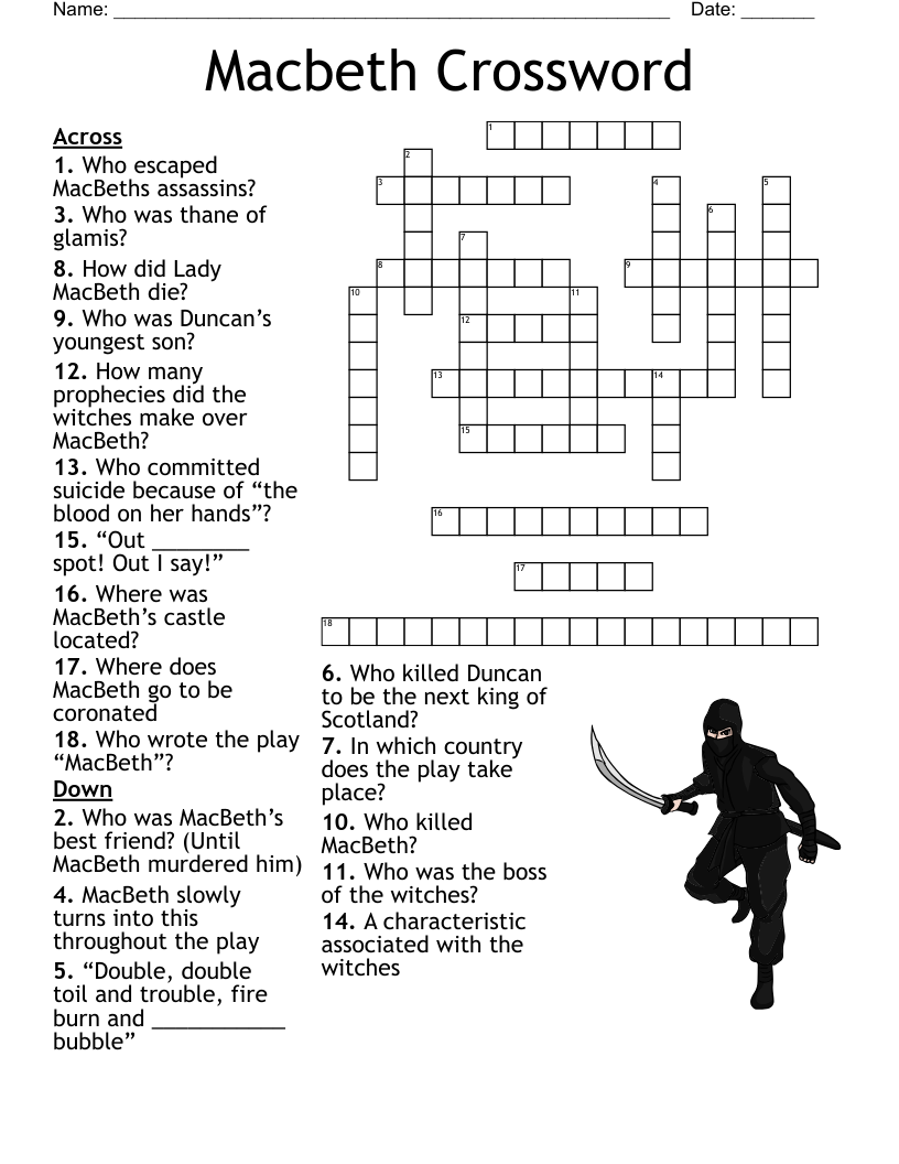 Macbeth Crossword