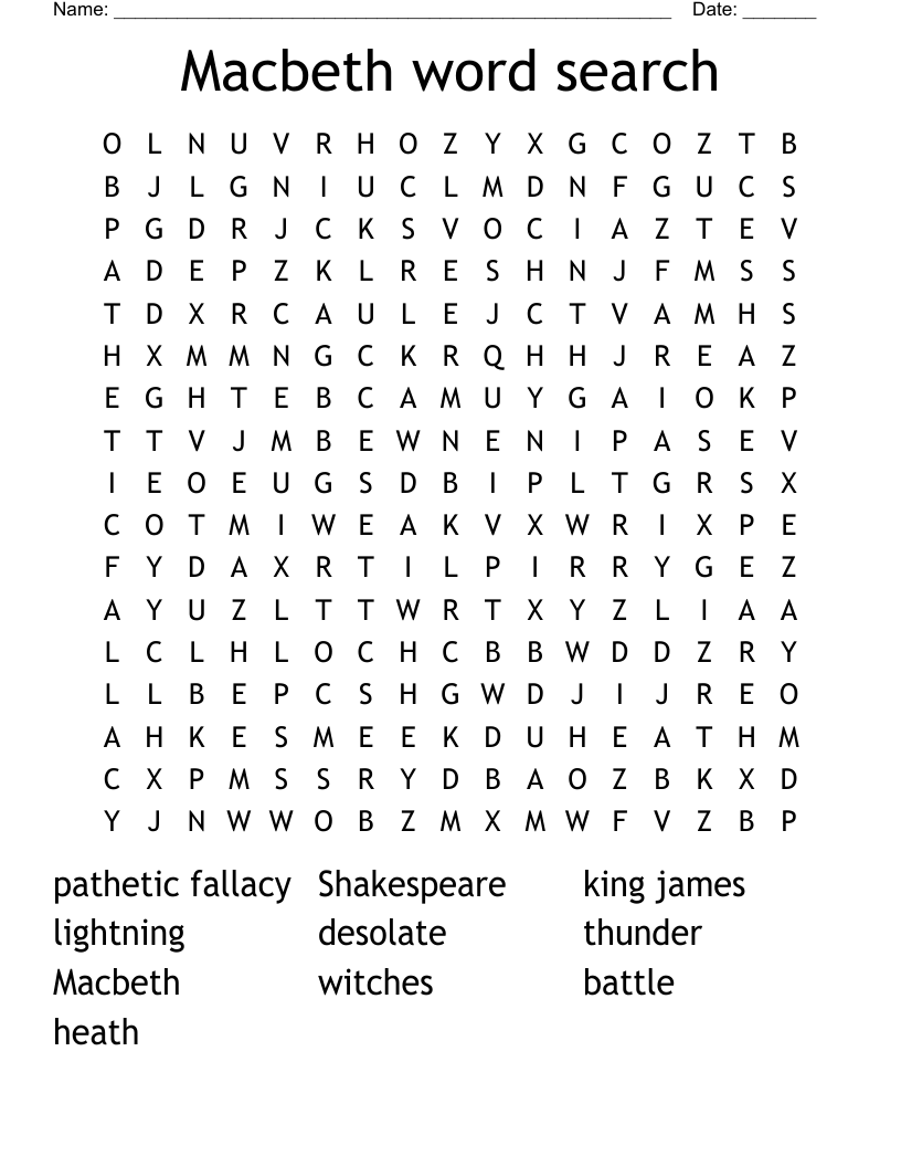 Macbeth word search