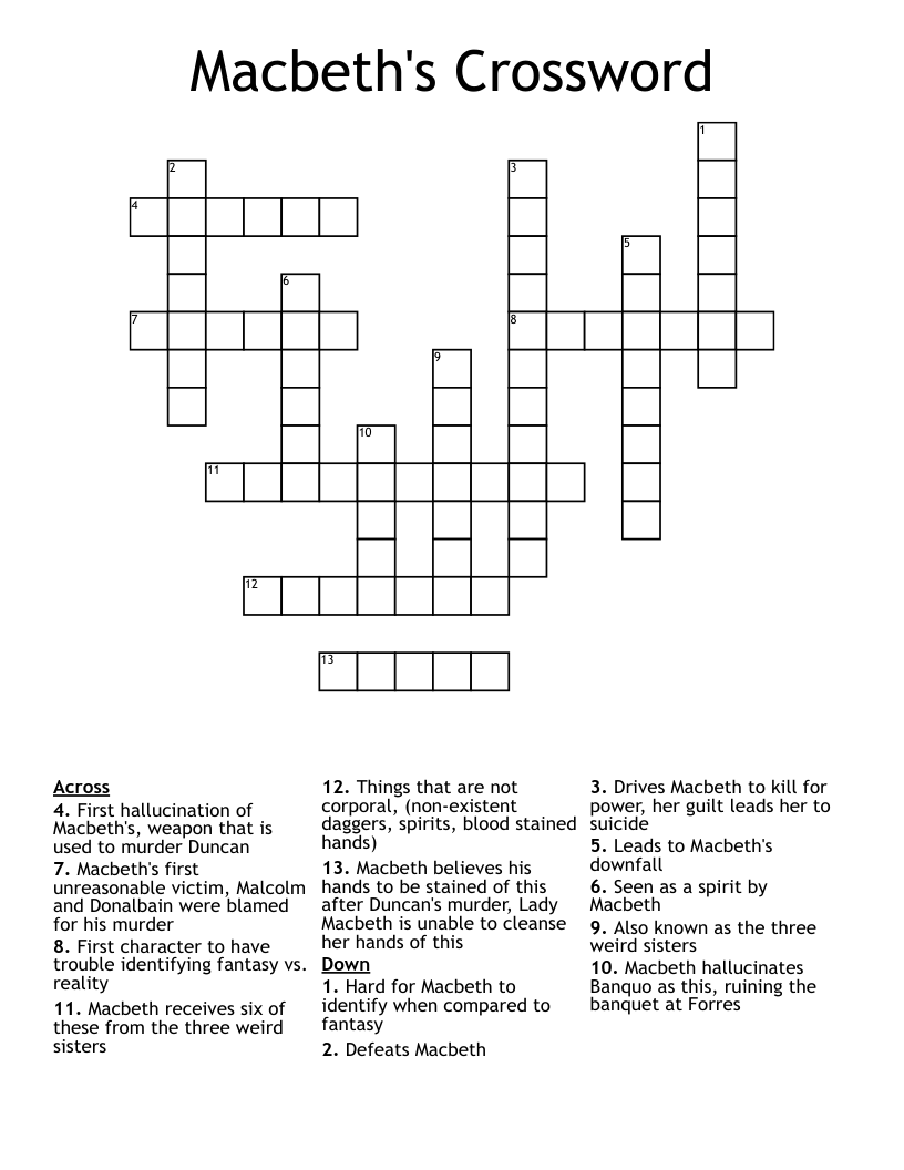 Macbeth's Crossword