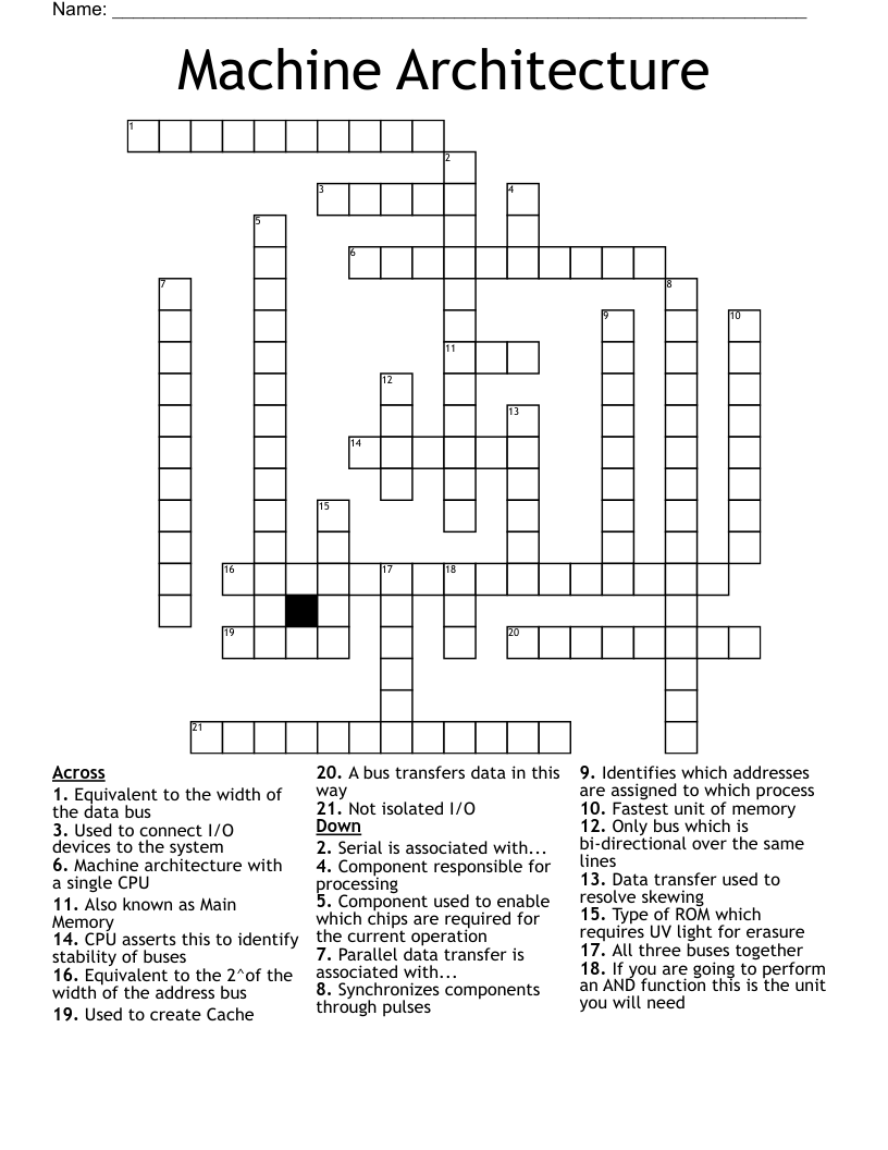 Machine Architecture Crossword