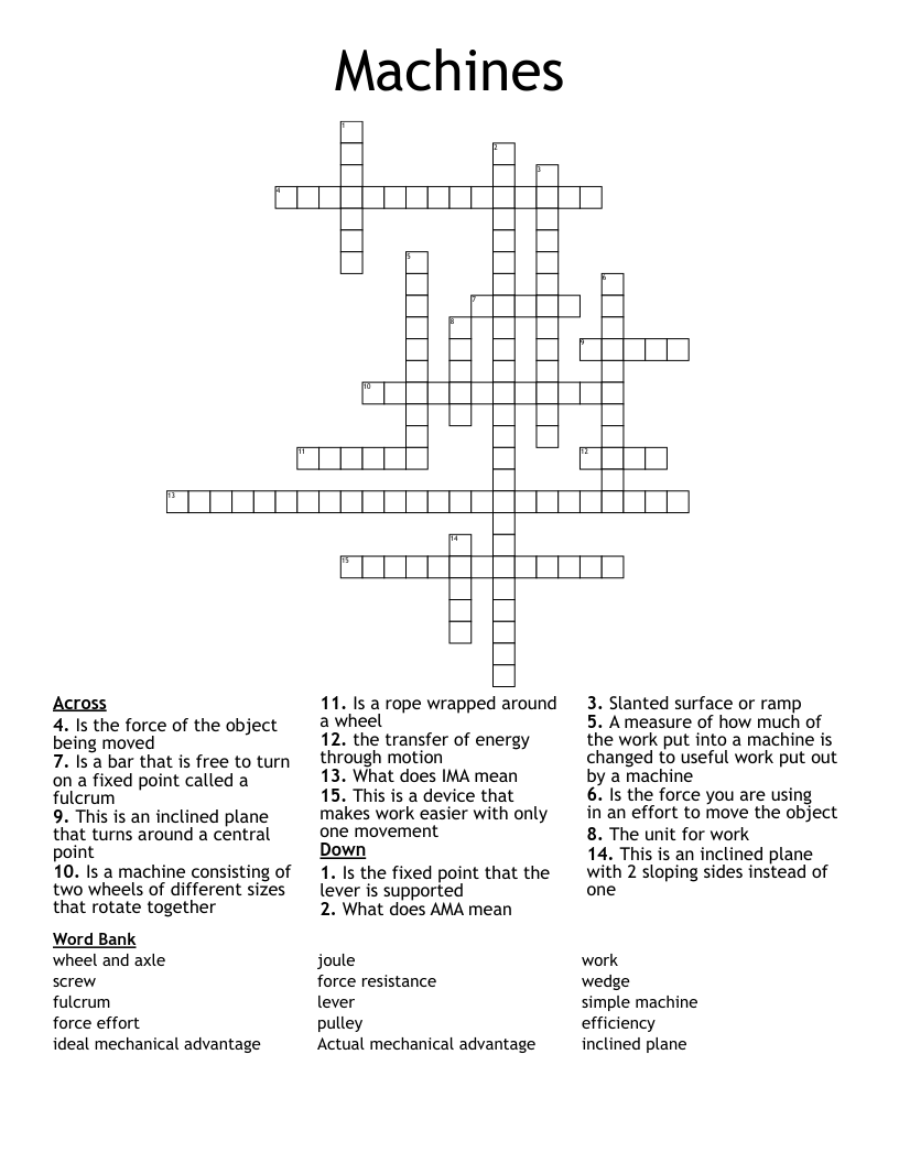 Machines Crossword