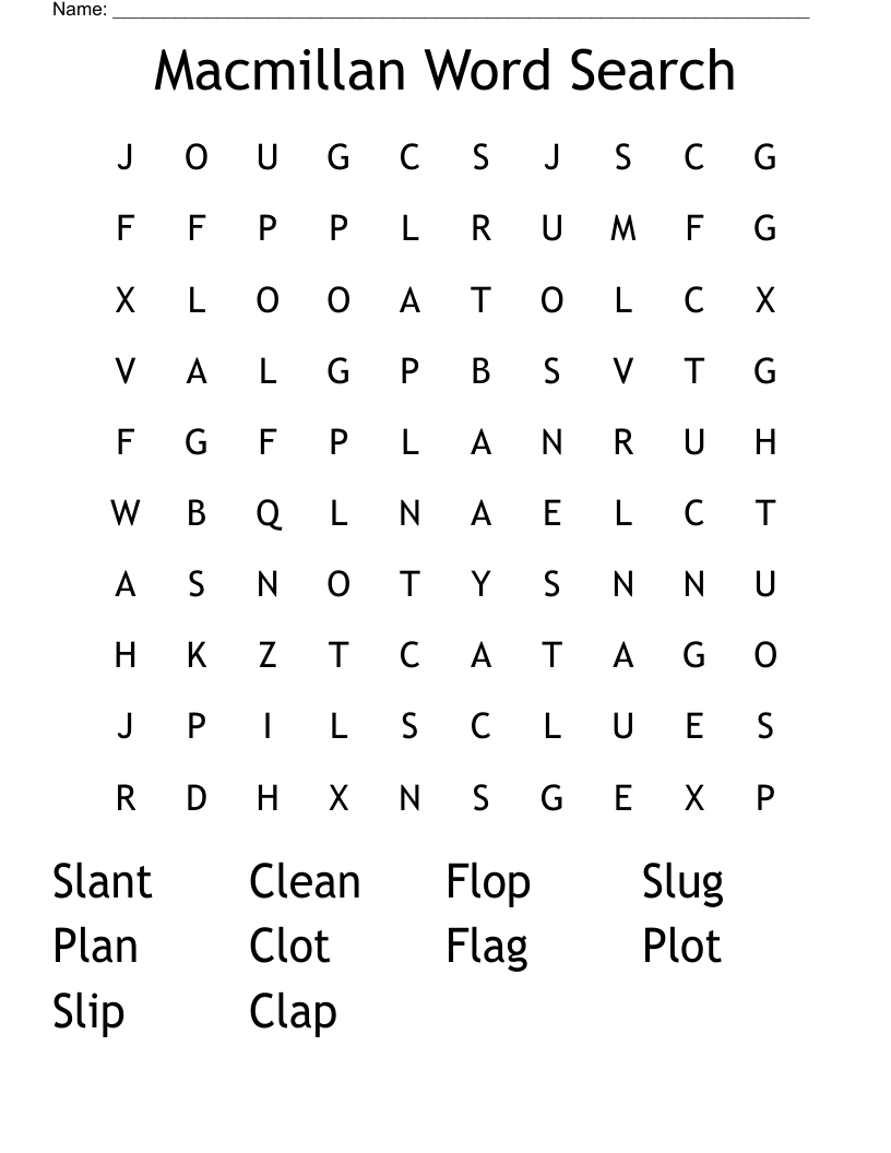 Macmillan Word Search
