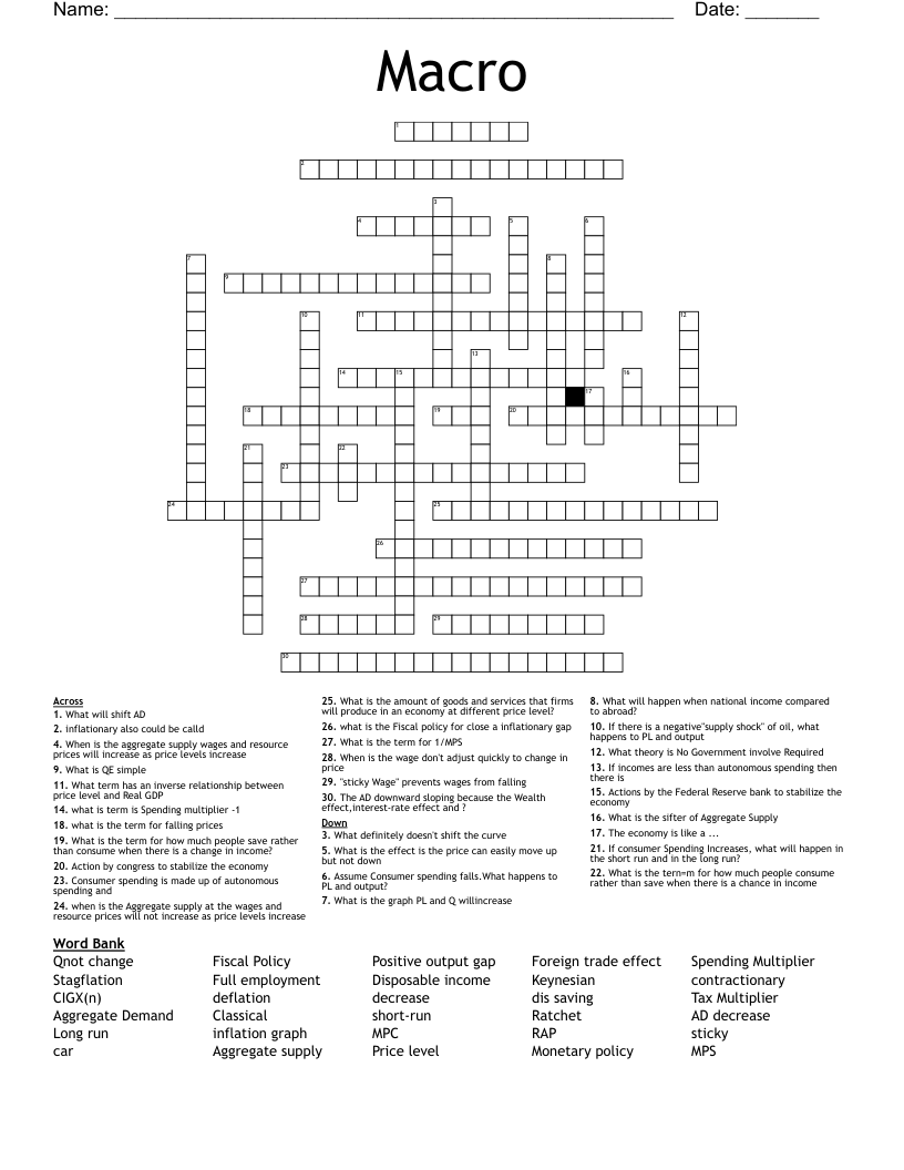 Macro Crossword