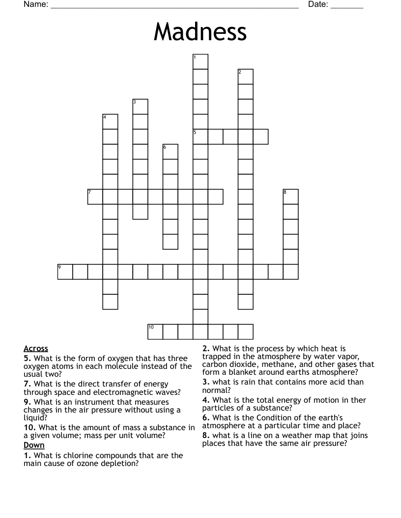 Madness Crossword