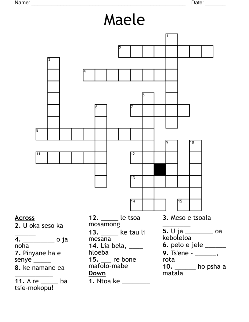Maele Crossword
