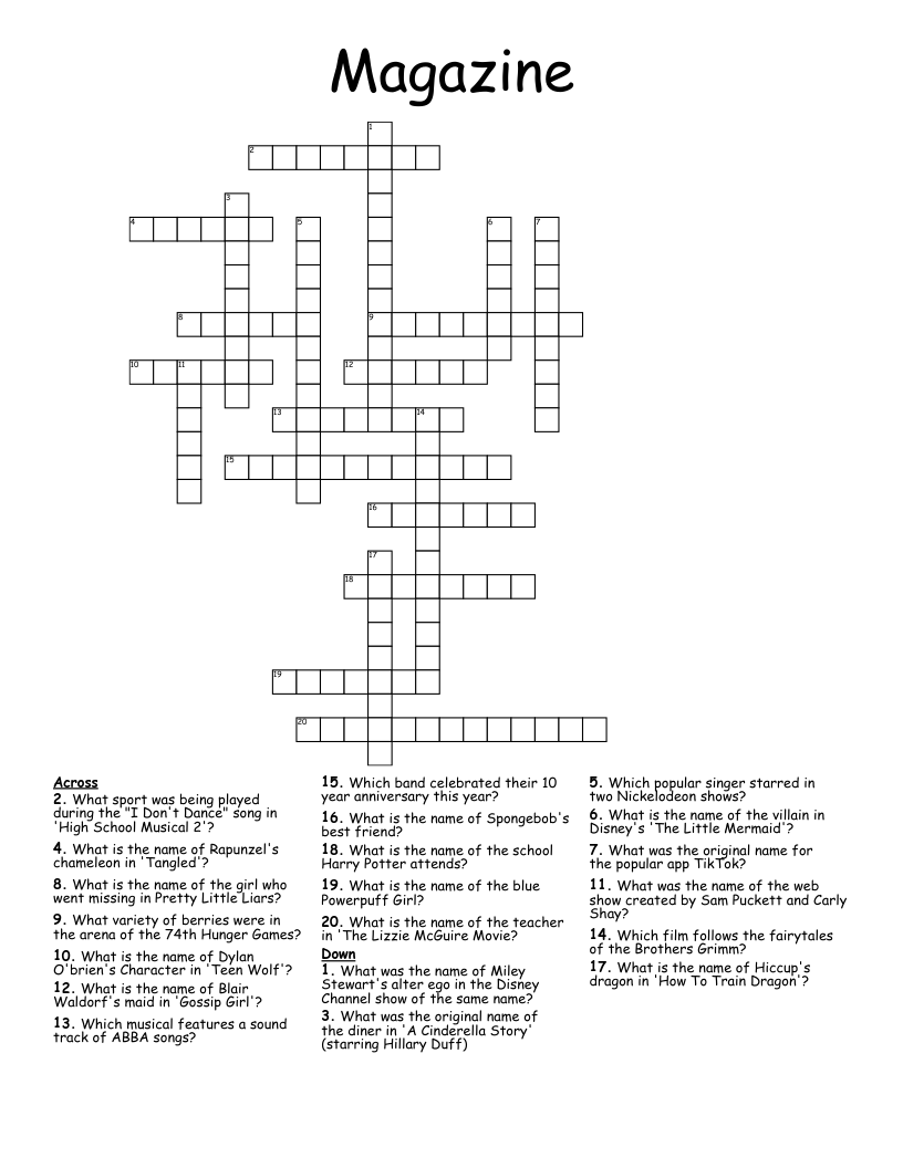 Magazine Crossword