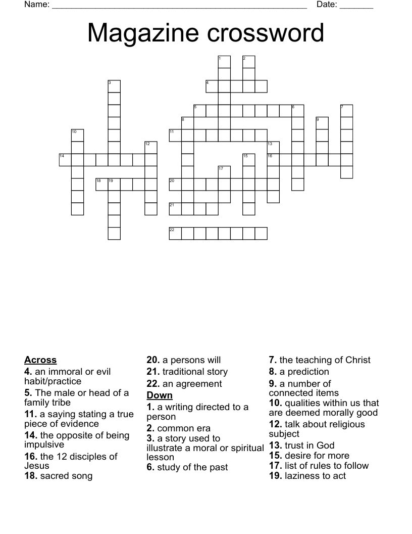 Magazine crossword